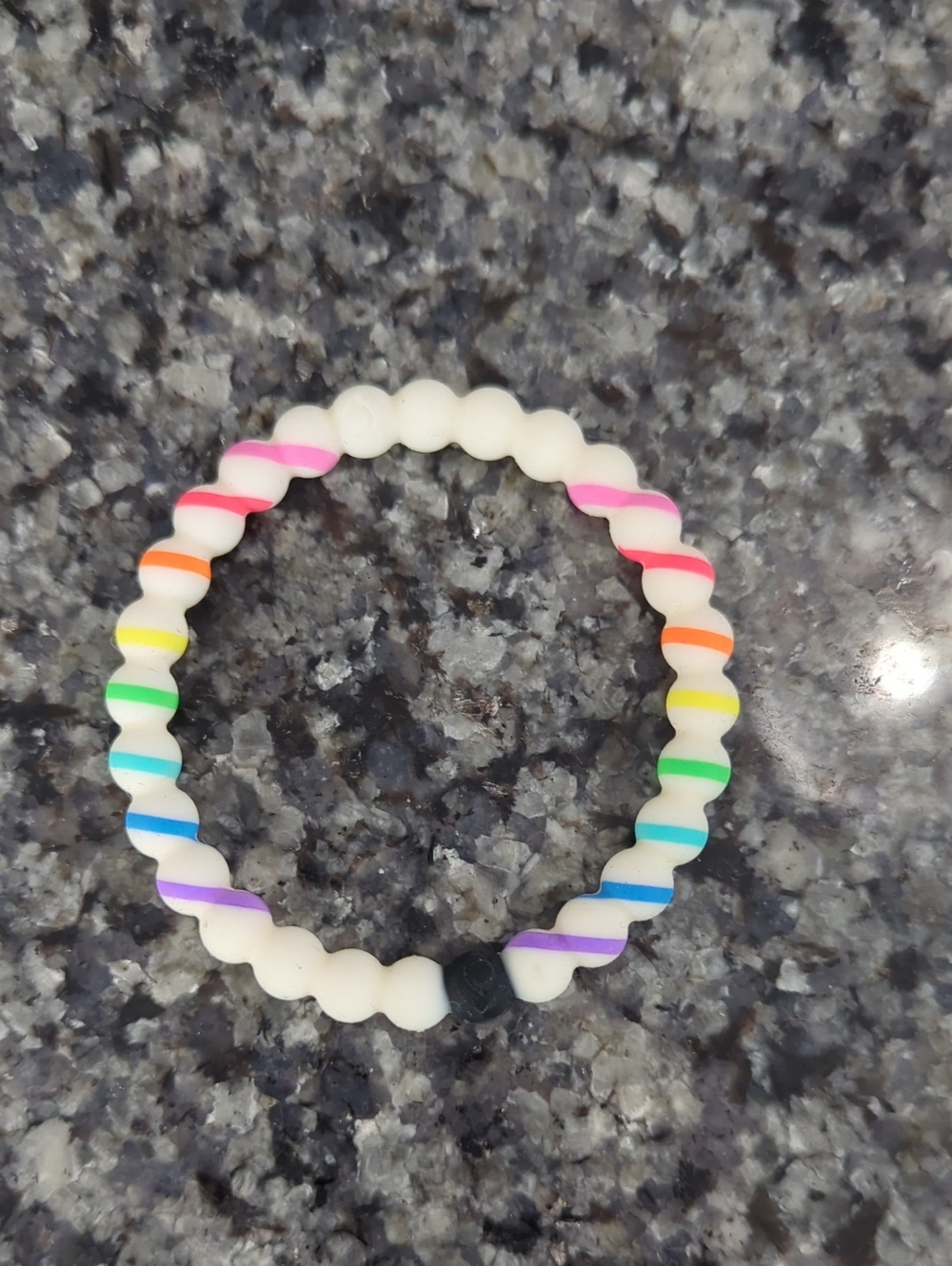 Kids Rainbow Stripe Bead Bracelet - White